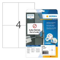 Herma 5082 verwijderbare etiketten A4 105 x 148 mm wit (100 etiketten) 5082 230630