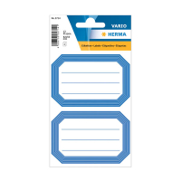 Herma 5714 boeketiketten 82 x 55 mm wit/blauw (12 etiketten) 5714 230931