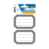 Herma 5719 boeketiketten 82 x 55 mm wit/grijs (12 etiketten) 5719 230933