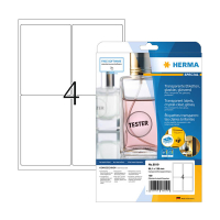 Herma 8019 transparante etiketten A4 glashelder 99,1 x 139 mm (100 etiketten) 8019 230861