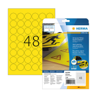 Herma 8034 weerbestendige folie etiketten A4 Ø 30 mm geel (1200 etiketten) 8034 230898