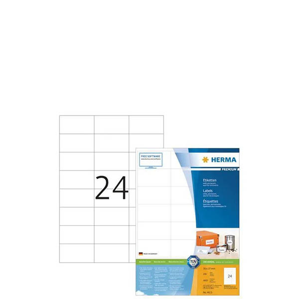 Herma Premium 4615 permanent hechtende etiketten A4 70 x 37 mm wit (4.800 etiketten) 230513 - 1