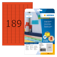 Herma Special 4244 verwijderbare etiketten A4 25,4 x 10 mm rood (3.780 etiketten) 4244 230456