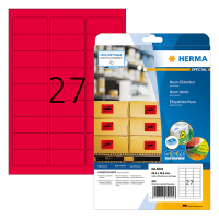 Herma Special 5045 permanent hechtende neonetiketten A4 63,5 x 29,6 mm neon-rood (540 etiketten) 5045 230522