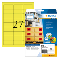 Herma Special 5140 permanent hechtende neonetiketten A4 63,5 x 29,6 mm neon-geel (540 etiketten) 5140 230527