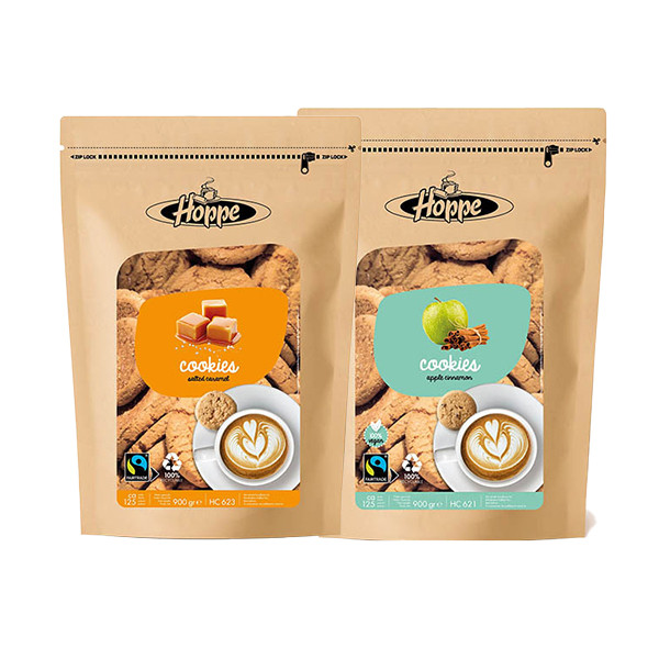 Combi deal: Hoppe Karamel Zeezout Fairtrade koekjes + Hoppe Appel Kaneel Fairtrade koekjes 422879 - 1
