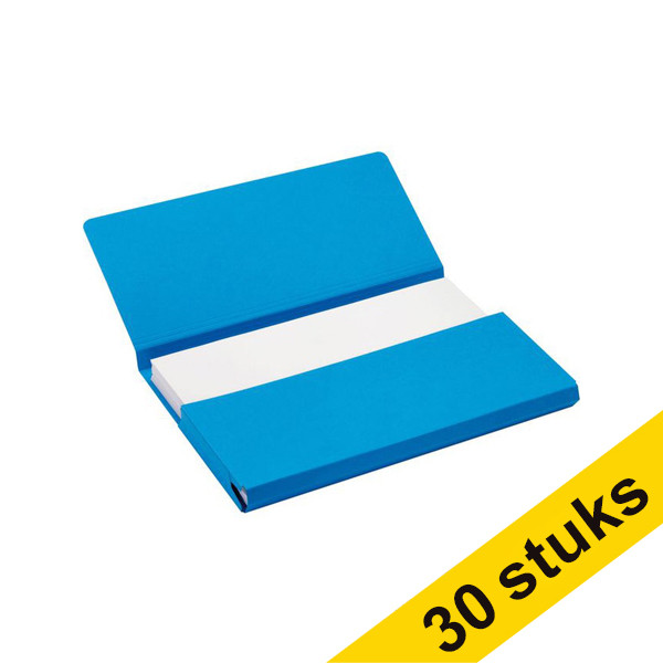 Aanbieding: 3x Jalema Secolor Pocket-file kartonnen dossiermappen blauw folio (10 stuks) 234804 - 1