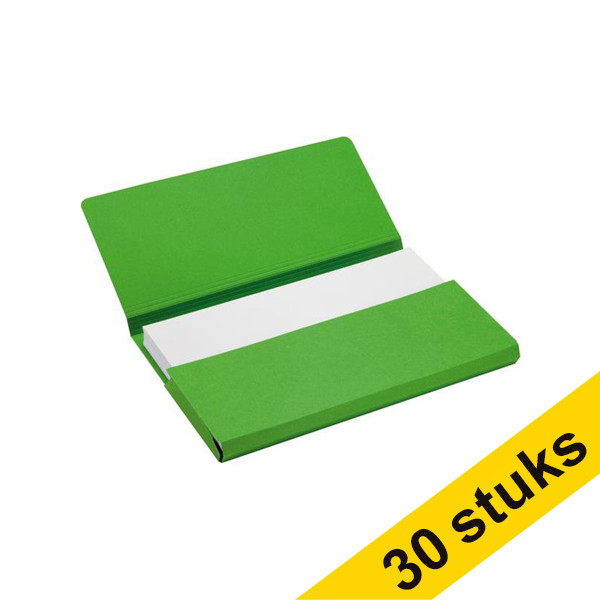 Aanbieding: 3x Jalema Secolor Pocket-file kartonnen dossiermappen groen folio (10 stuks) 234808 - 1