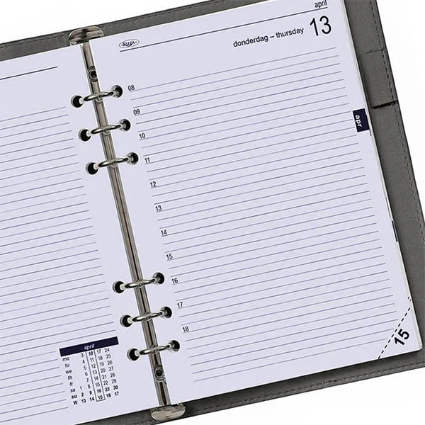 Kalpa A5 dagagenda met uurindeling 2027 navulling (1 dag per pagina) 2-talig 263558 - 3