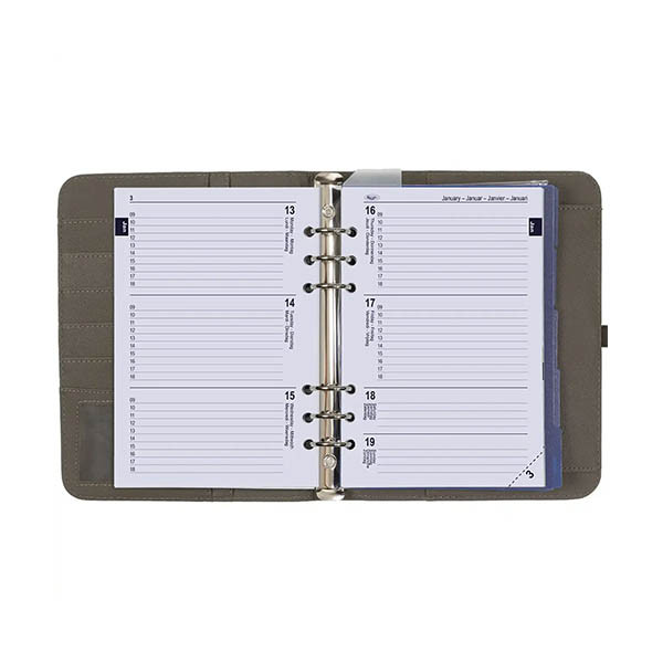 Kalpa A5 organizer met weekagenda met uurindeling nerf grijs (1 week per 2 pagina's) 2-talig 406160 - 4