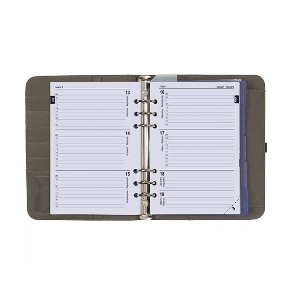 Kalpa A5 organizer met weekagenda met uurindeling nerf grijs (1 week per 2 pagina's) 2-talig 406160 - 5