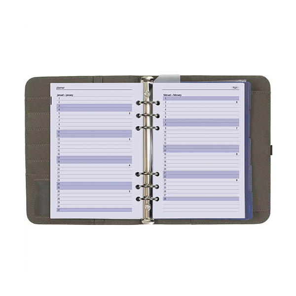 Kalpa A5 organizer met weekagenda met uurindeling nerf grijs (1 week per 2 pagina's) 4-talig 406160 - 5
