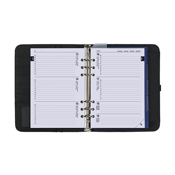 Kalpa A5 organizer met weekagenda met uurindeling nerf zwart (1 week per 2 pagina's) 2-talig 406190 - 5