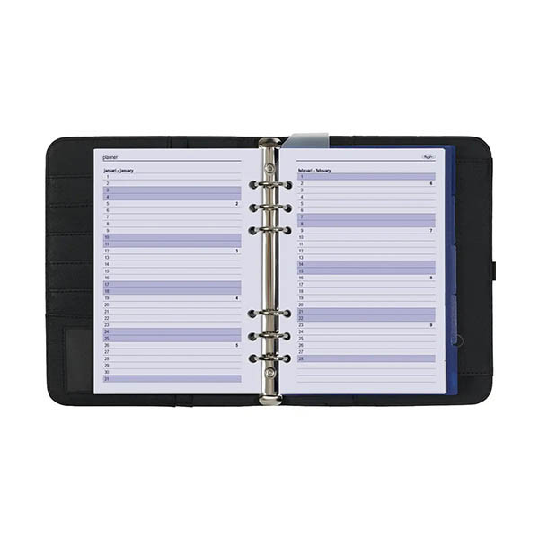 Kalpa A5 organizer met weekagenda met uurindeling nerf zwart (1 week per 2 pagina's) 4-talig 406190 - 5