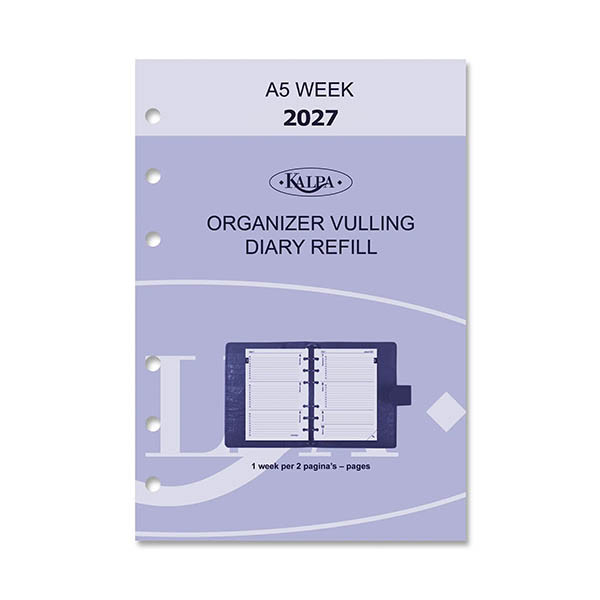 Kalpa A5 weekagenda met uurindeling 2027 jaardoos navulling (1 week per 2 pagina) 2-talig 263560 - 2