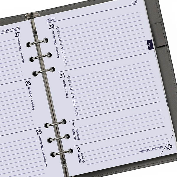 Kalpa A5 weekagenda met uurindeling 2027 navulling (1 week per 2 pagina) 2-talig 263559 - 6