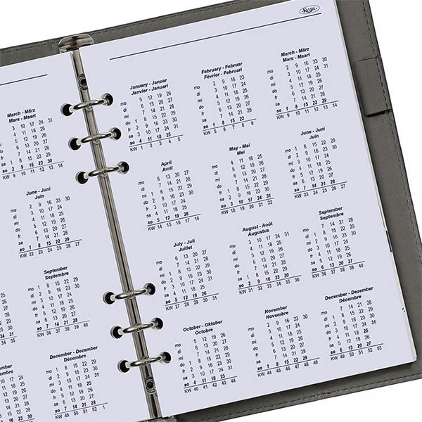 Kalpa A5 weekagenda met uurindeling 2027 navulling (1 week per 2 pagina) 4-talig 262596 - 4