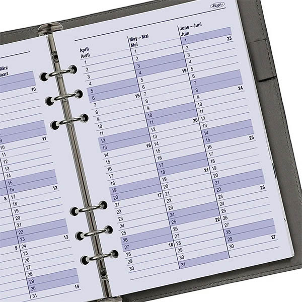 Kalpa A5 weekagenda met uurindeling 2027 navulling (1 week per 2 pagina) 4-talig 262596 - 5