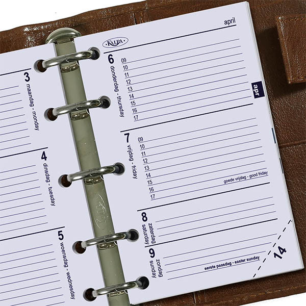 Kalpa Mini weekagenda met uurindeling 2027 navulling (1 week per 2 pagina) 2-talig 263569 - 2