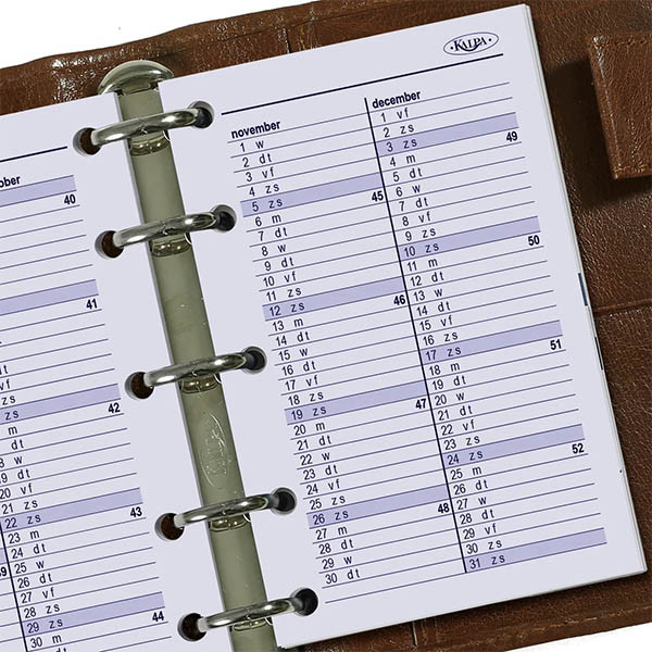 Kalpa Mini weekagenda met uurindeling 2027 navulling (1 week per 2 pagina) 2-talig 263569 - 4