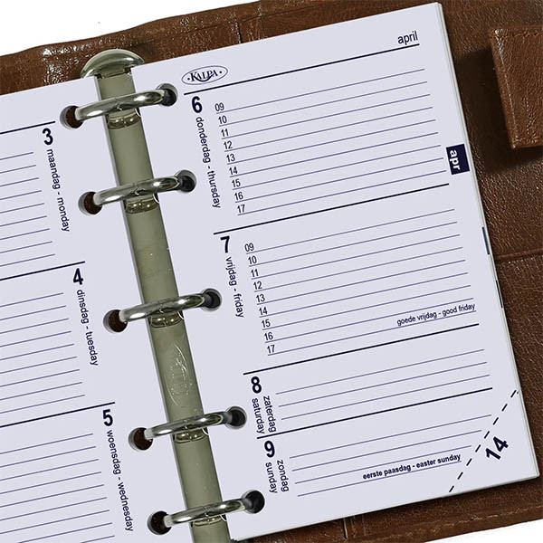 Kalpa Mini weekagenda met uurindeling 2027 navulling (1 week per 2 pagina) 2-talig 263569 - 6