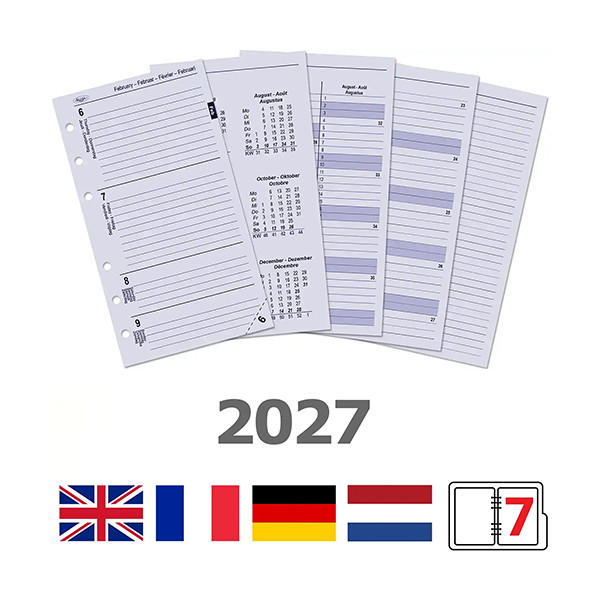 Kalpa Personal organizer met weekagenda kastanjebruin (1 week per 2 pagina's) 4-talig 406165 - 7