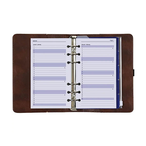 Kalpa Personal organizer met weekagenda kastanjebruin (1 week per 2 pagina's) 4-talig 406165 - 5