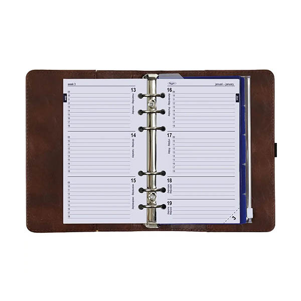 Kalpa Personal organizer met weekagenda kastanjebruin (1 week per 2 pagina's) 4-talig 406165 - 6