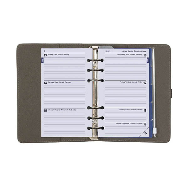 Kalpa Personal organizer met weekagenda met uurindeling nerf grijs (1 week per 2 pagina's) 2-talig 406164 - 4
