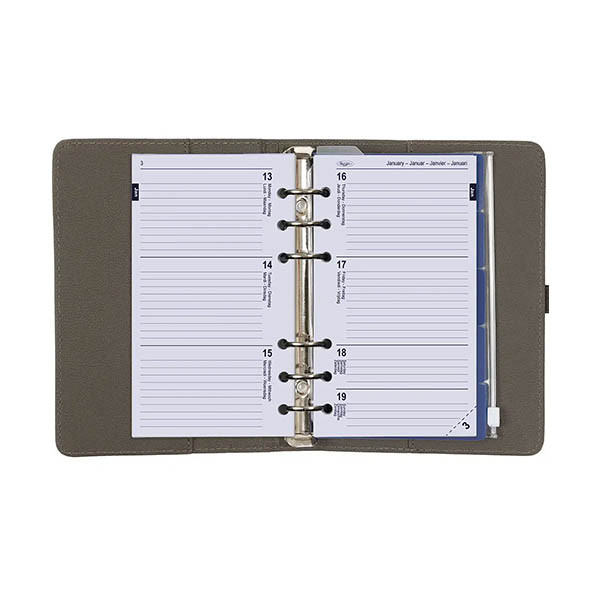 Kalpa Personal organizer met weekagenda met uurindeling nerf grijs (1 week per 2 pagina's) 2-talig 406164 - 5