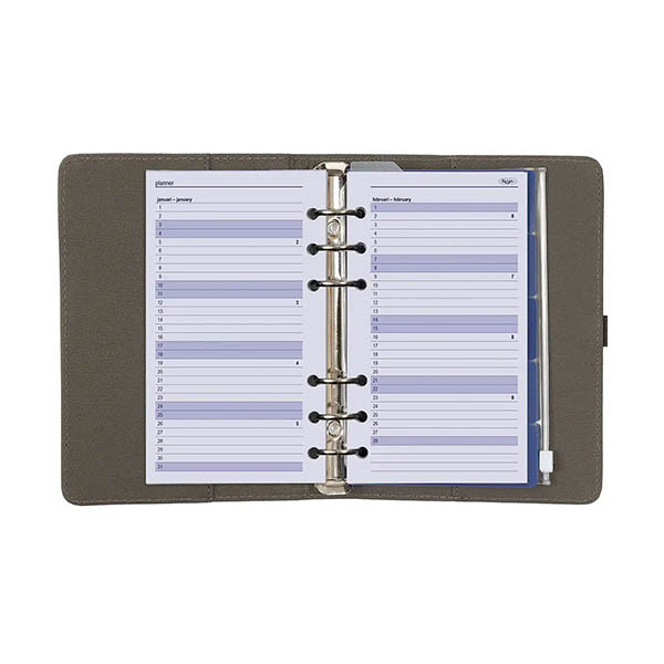 Kalpa Personal organizer met weekagenda met uurindeling nerf grijs (1 week per 2 pagina's) 2-talig 406164 - 6