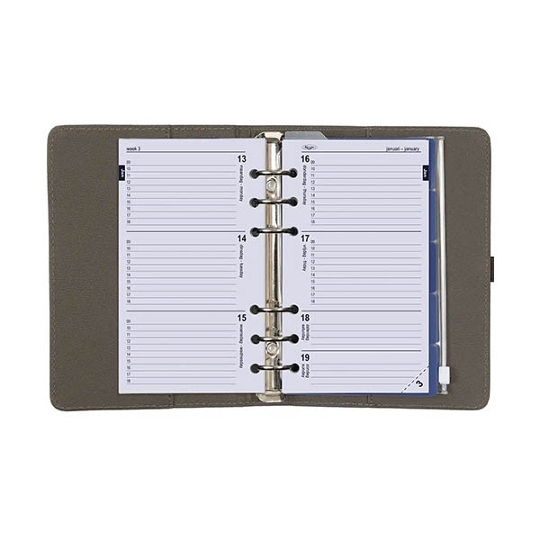 Kalpa Personal organizer met weekagenda met uurindeling nerf grijs (1 week per 2 pagina's) 2-talig 406164 - 7