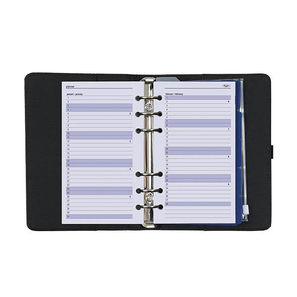 Kalpa Personal organizer met weekagenda nerf zwart (1 week per 2 pagina's) 4-talig 406194 - 5