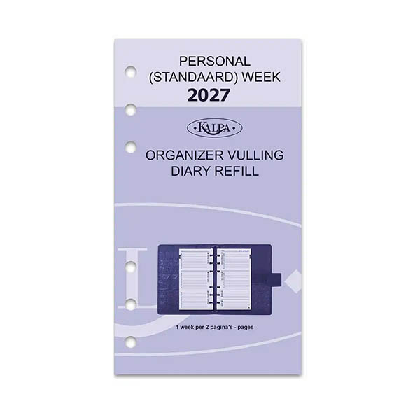 Kalpa Personal weekagenda met uurindeling 2027 jaardoos navulling (1 week per 2 pagina) 2-talig 263563 - 2