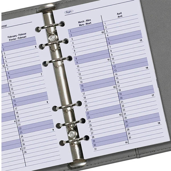 Kalpa Personal weekagenda met uurindeling 2027 navulling (1 week per 2 pagina) 4-talig 262597 - 5