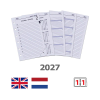 Kalpa Pocket dagagenda met uurindeling 2027 navulling (1 dag per pagina) 2-talig 263566