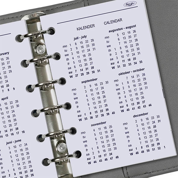 Kalpa Pocket dagagenda met uurindeling 2027 navulling (1 dag per pagina) 2-talig 263566 - 5