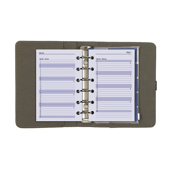 Kalpa Pocket organizer met weekagenda met uurindeling nerf grijs (1 week per 2 pagina's) 2-talig 406167 - 5
