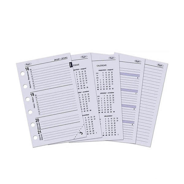 Kalpa Pocket organizer met weekagenda met uurindeling nerf grijs (1 week per 2 pagina's) 2-talig 406167 - 7