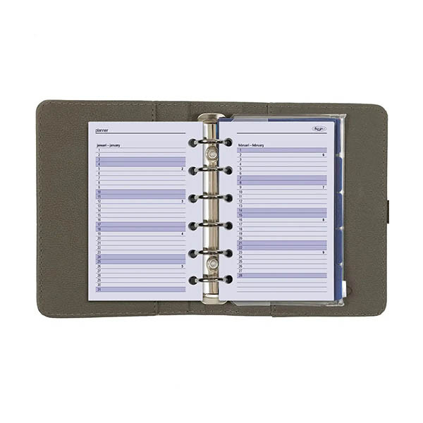 Kalpa Pocket organizer met weekagenda nerf grijs (1 week per 2 pagina's) 4-talig 406167 - 5