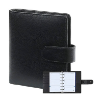 Kalpa Pocket organizer met weekagenda zwart leer (1 week per 2 pagina's) 4-talig 262595