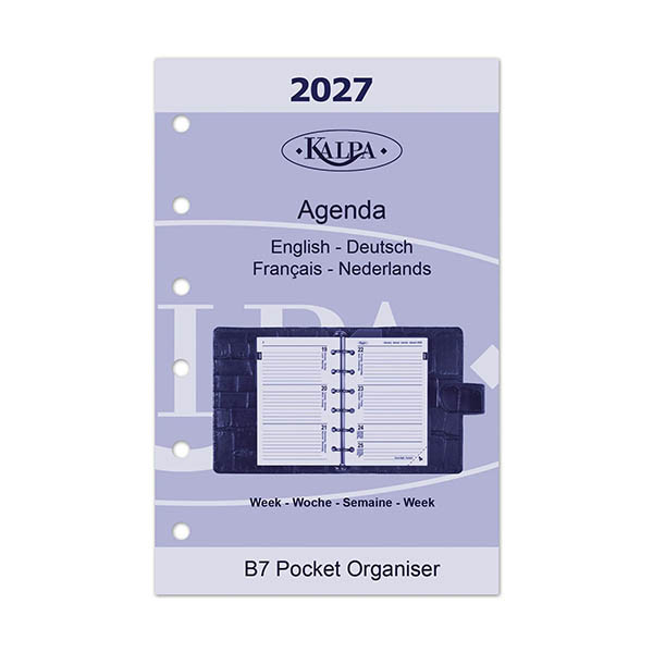 Kalpa Pocket weekagenda met uurindeling 2027 jaardoos navulling (1 week per 2 pagina) 2-talig 263568 - 2