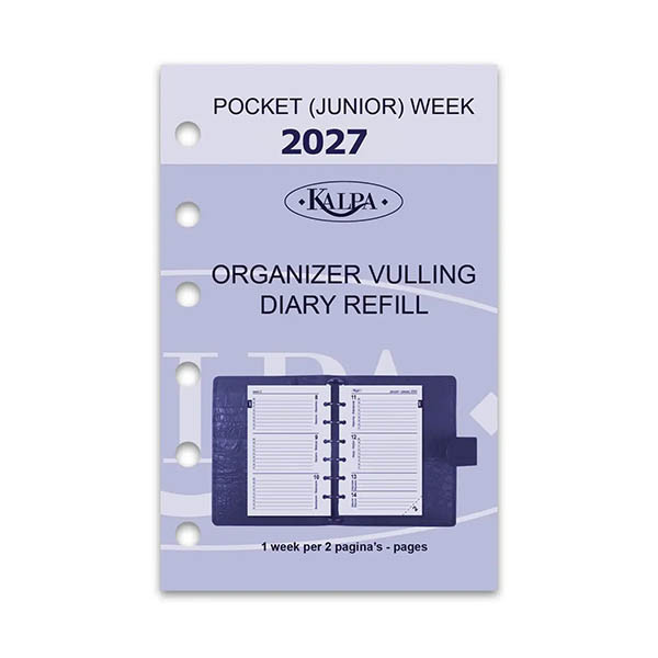 Kalpa Pocket weekagenda met uurindeling 2027 navulling (1 week per 2 pagina) 2-talig 263567 - 2