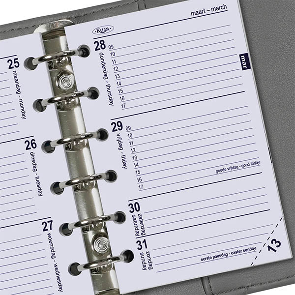 Kalpa Pocket weekagenda met uurindeling 2027 navulling (1 week per 2 pagina) 2-talig 263567 - 6