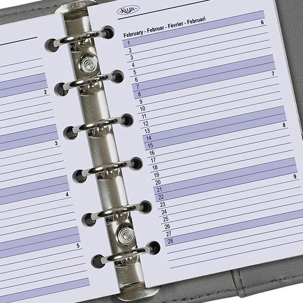 Kalpa Pocket weekagenda met uurindeling 2027 navulling (1 week per 2 pagina) 4-talig 262598 - 5