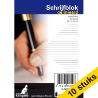 Aanbieding: 10x Kangaro schrijfblok A7 gelinieerd 60 grams 100 vel