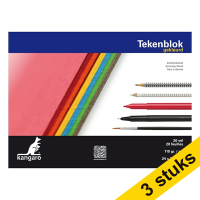 Aanbieding: 3x Kangaro schetsboek 34,5 x 24 cm 110 grams gekleurd (20 vel)