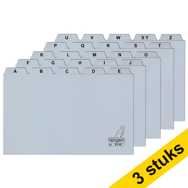 Aanbieding: 3x Kangaro tabkaart grijs 148 x 100/110 mm A6 (1 set) 205139 - 1