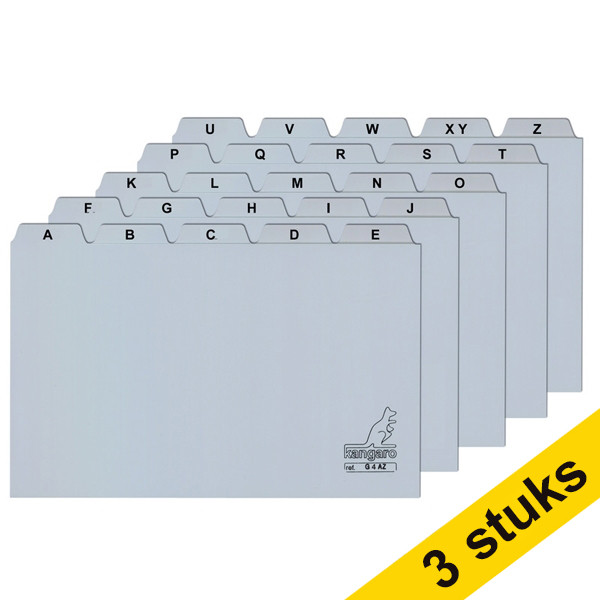 Aanbieding: 3x Kangaro tabkaart grijs 210 x 150/160 mm A5 (1 set) 205143 - 1