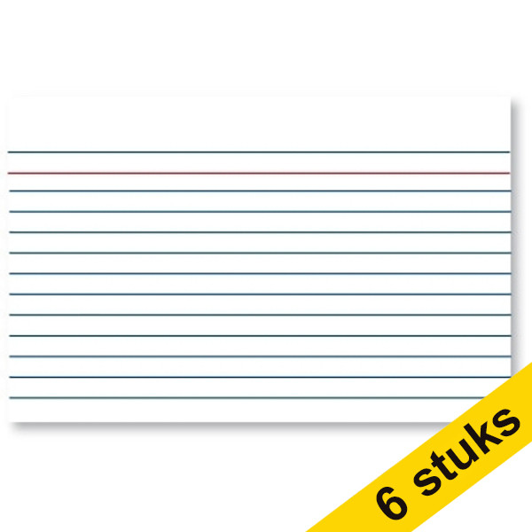 Aanbieding: 6x Kangaro systeemkaart gelinieerd 148 x 105 mm (100 stuks) 205157 - 1